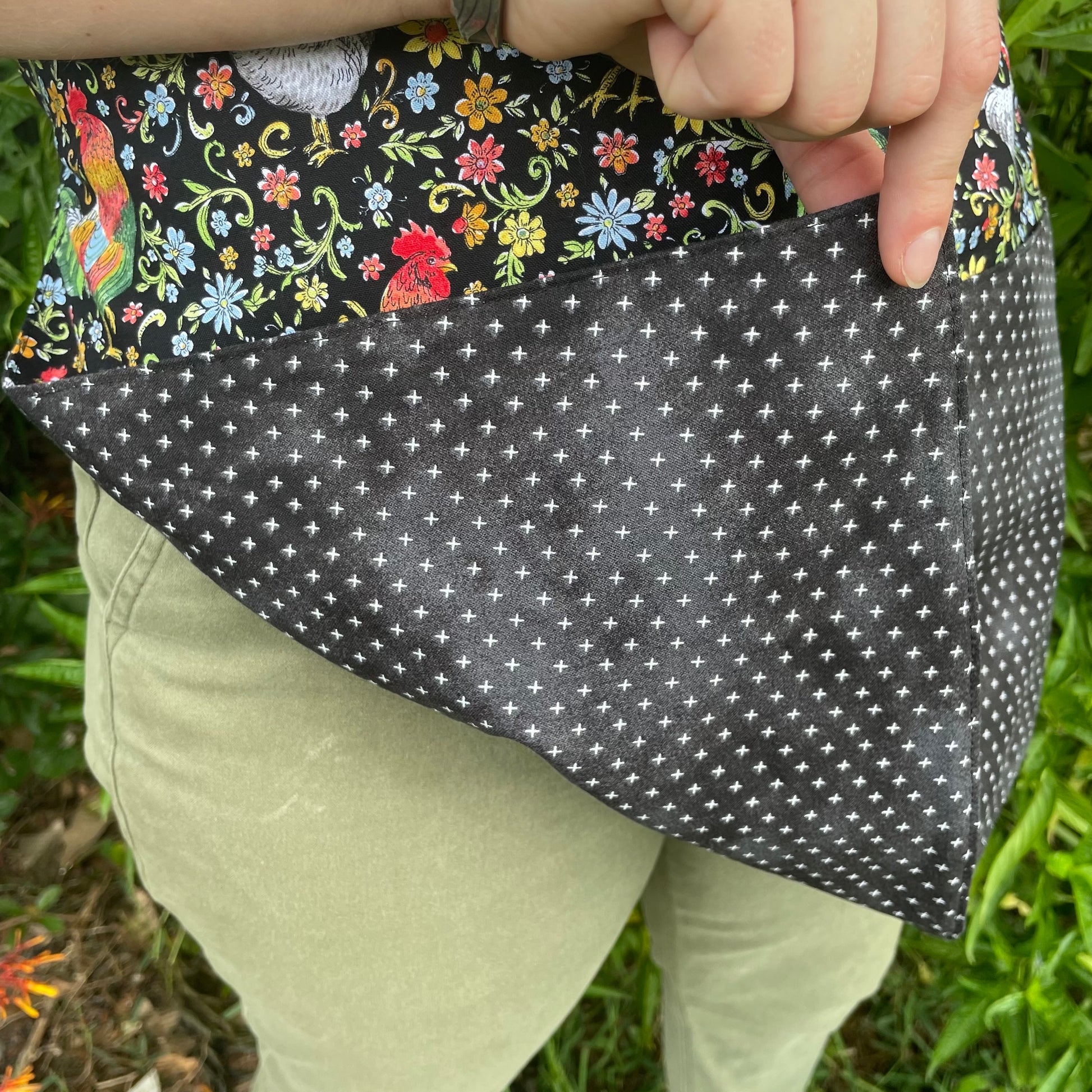 Rooster Floral Waist Apron
